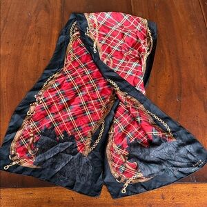 Ralph Lauren plaid Silk Scottie Dog scarf, long